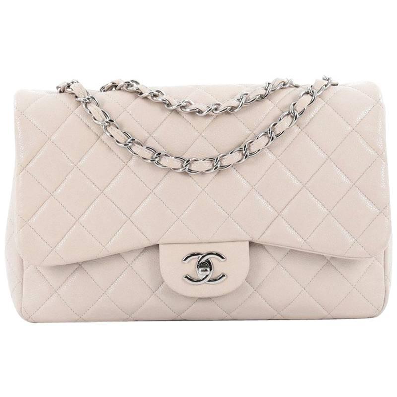 Chanel Classic Single Flap Bag Quilted Caviar Jumbo