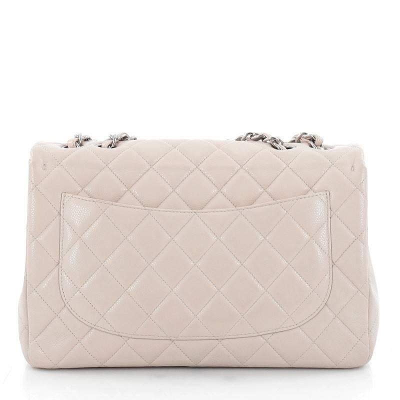 Women's or Men's Chanel Classic Single Flap Bag Quilted Caviar Jumbo