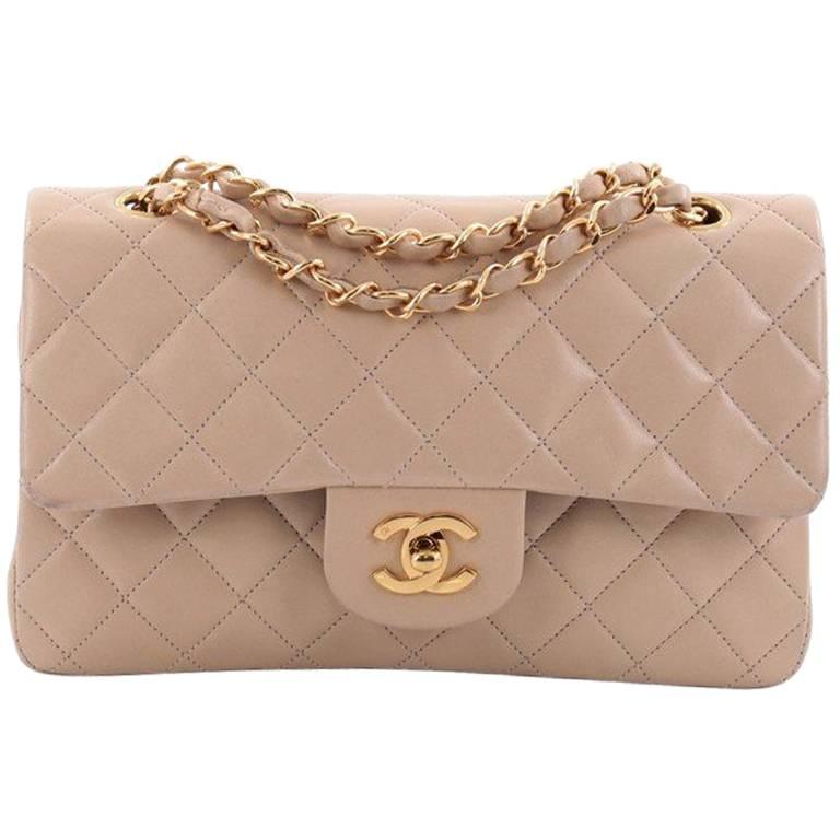 Chanel Vintage Classic Double Flap Bag Quilted Lambskin Small