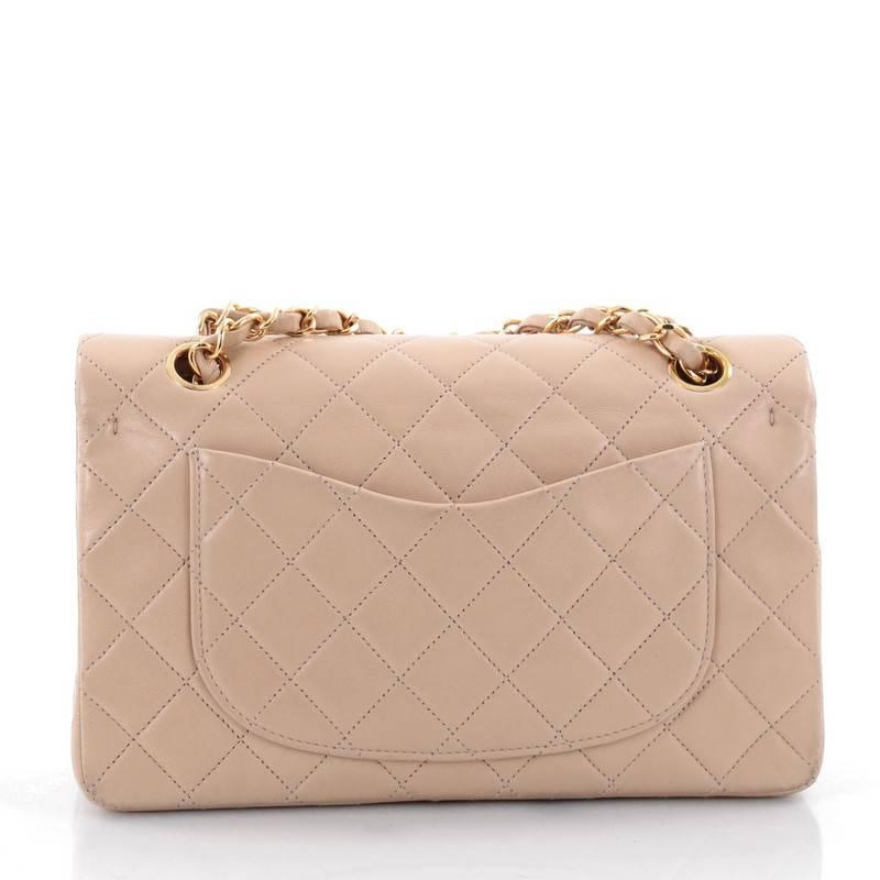 Women's or Men's Chanel Vintage Classic Double Flap Bag Quilted Lambskin Small