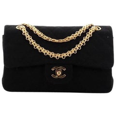 Chanel Bijoux Chain Double Flap Bag Quilted Jersey Small
