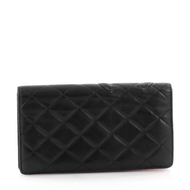 Women's or Men's Chanel Cambon Wallet Quilted Lambskin Long is a chic and luxuriou