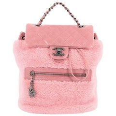 Chanel Mountain Backpack Shearling with Quilted Calfskin Small