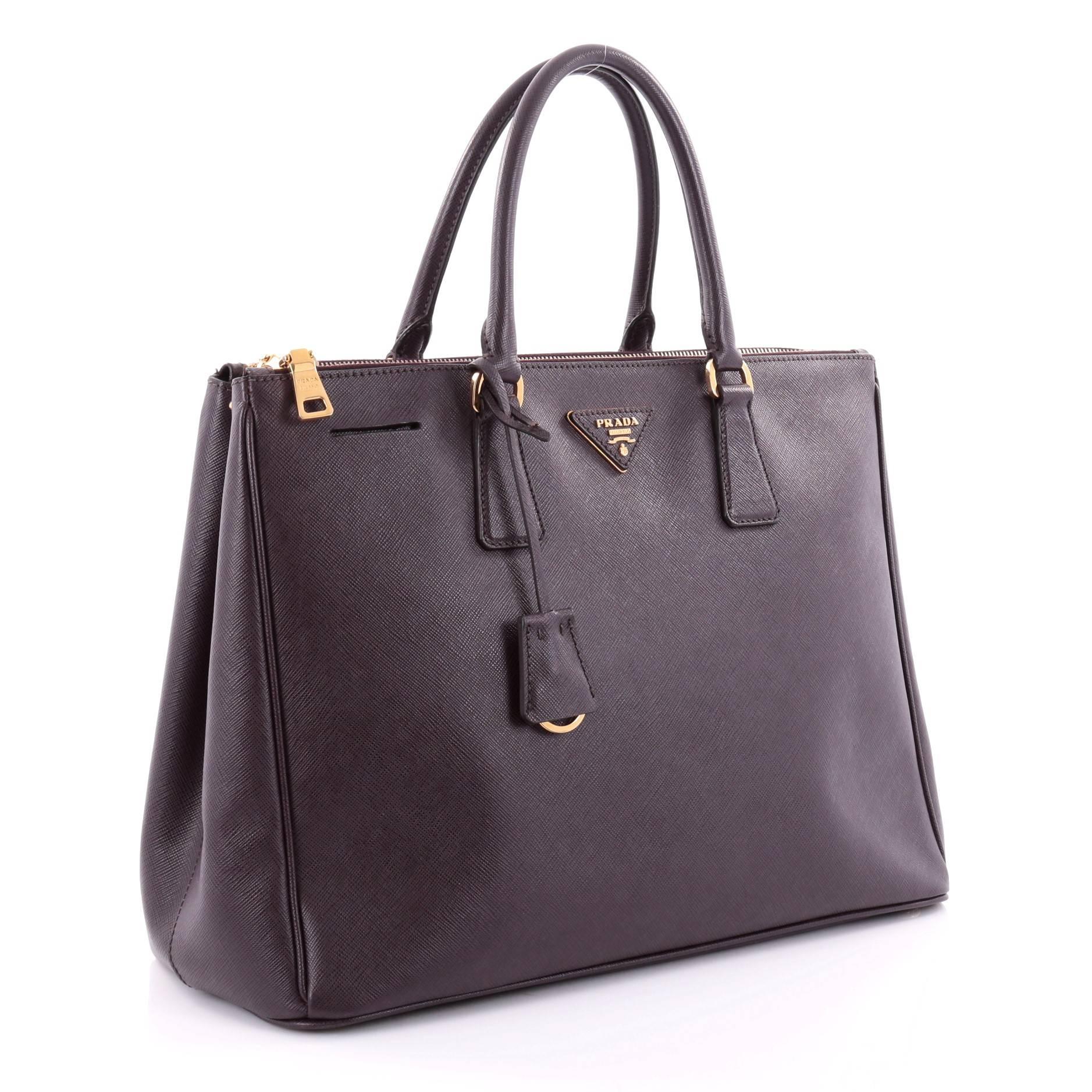 Prada Double Zip Lux Tote Saffiano Leather Large In Good Condition In NY, NY