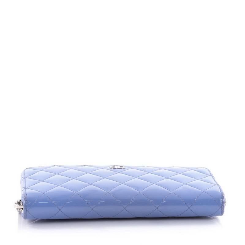 Chanel Zip Around Wallet Quilted Patent Long 1