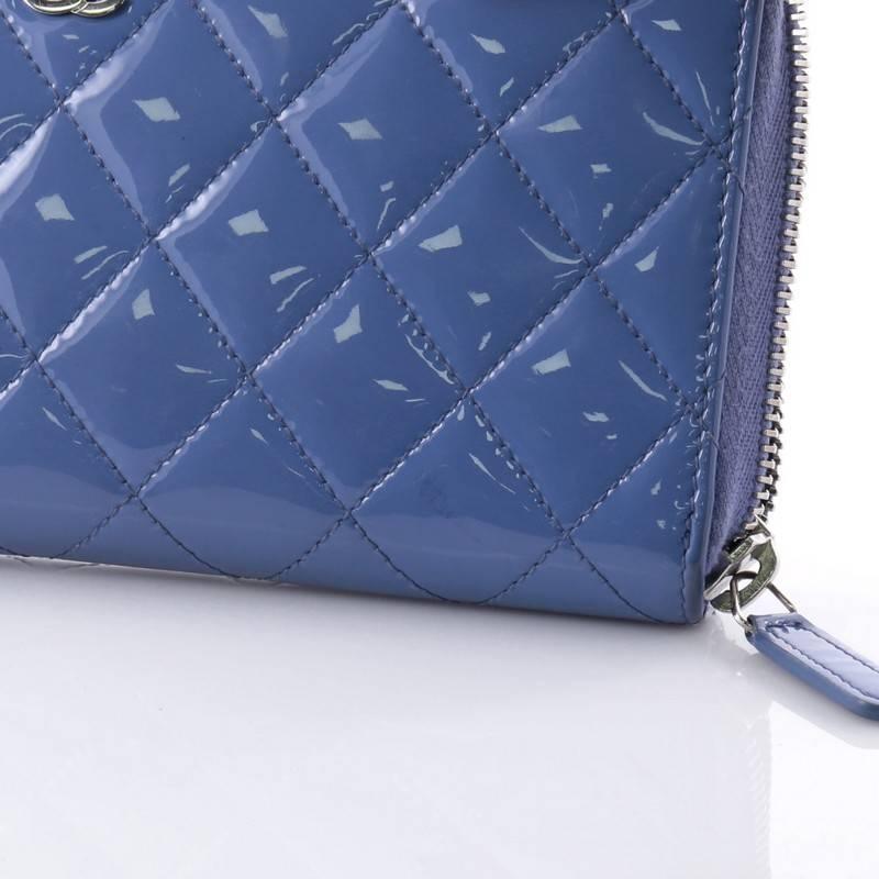 Chanel Zip Around Wallet Quilted Patent Long 3