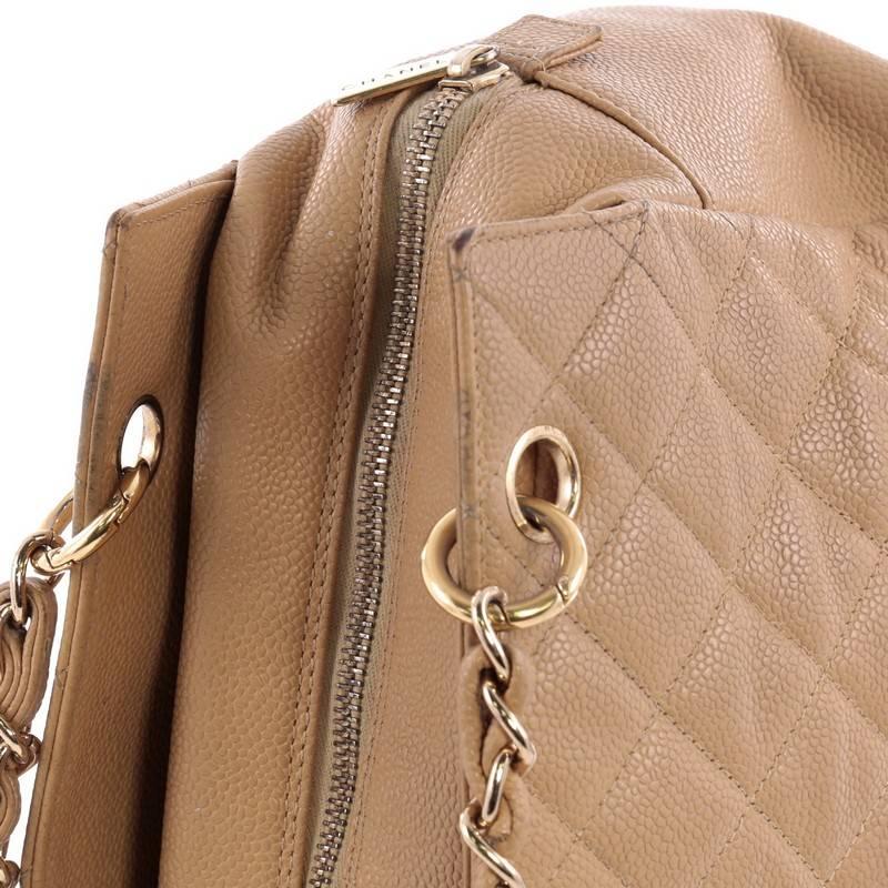 Brown Chanel Petite Timeless Tote Quilted Caviar