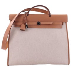 Hermes Herbag Zip Cuir et Toile 39