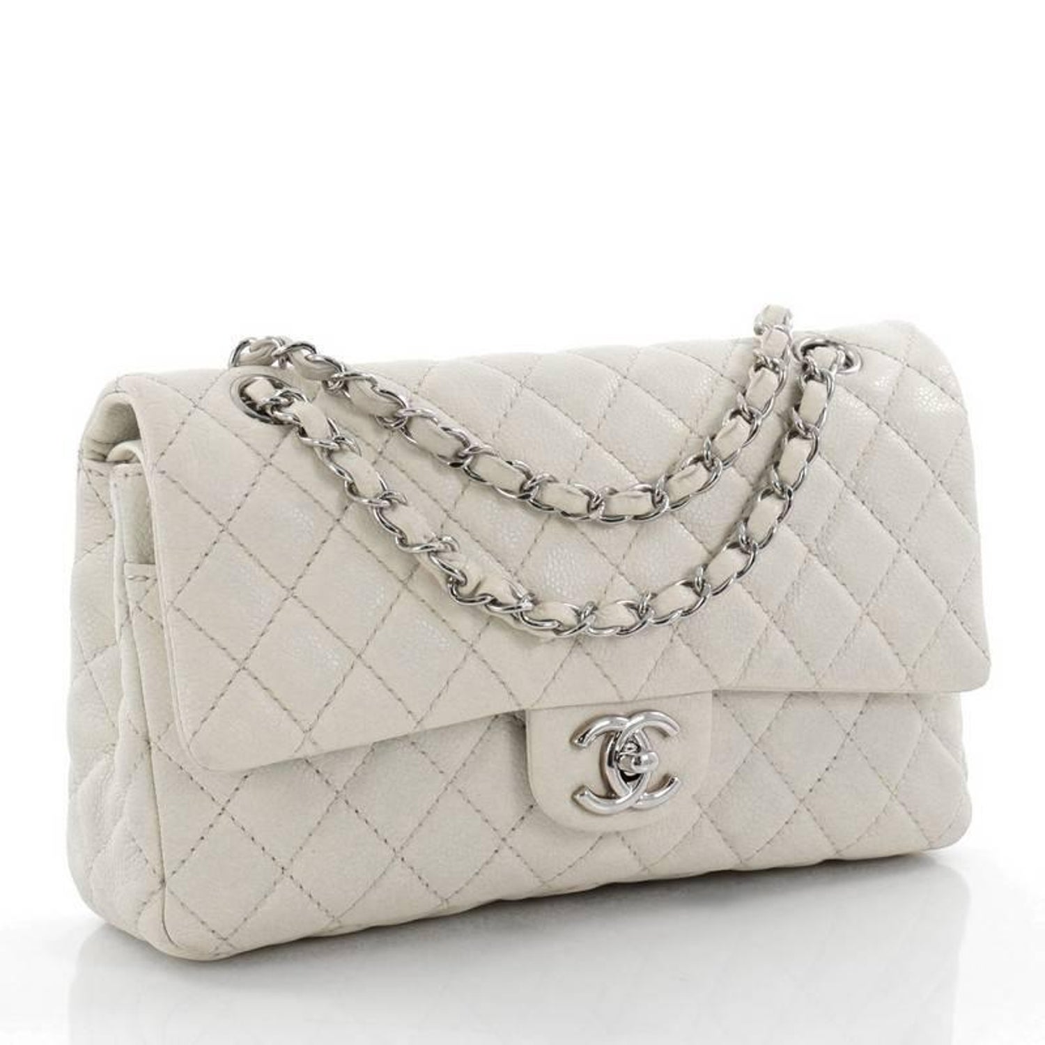 Chanel Classic Double Flap Bag Quilted Caviar Medium At 1stdibs