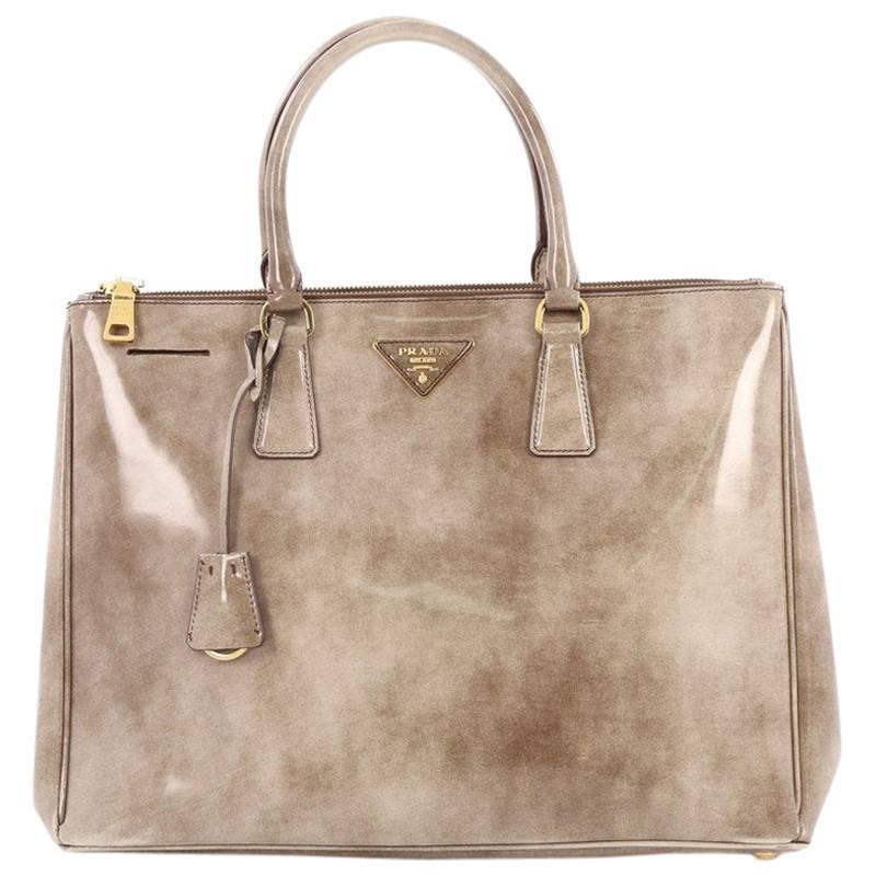 Prada Double Zip Lux Tote Spazzolato Leather Medium