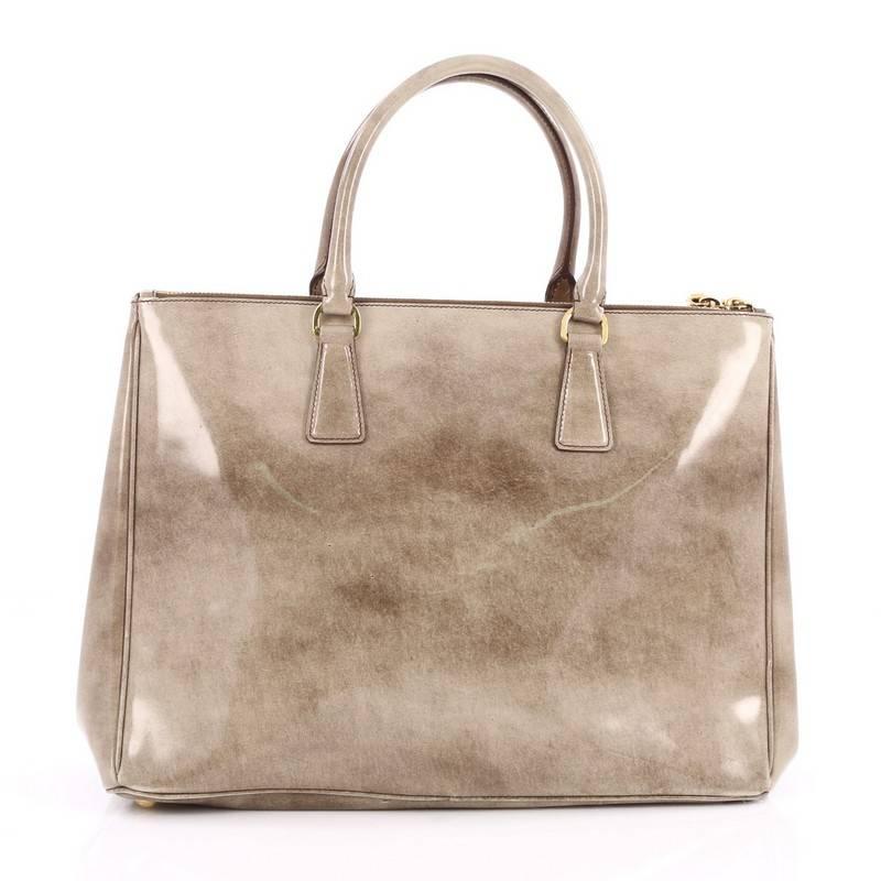 Women's Prada Double Zip Lux Tote Spazzolato Leather Medium