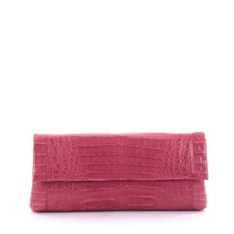 Nancy Gonzalez Convertible Flap Clutch Crocodile Long In Good Condition In NY, NY