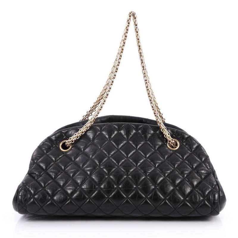 Women's or Men's Chanel Just Mademoiselle Handbag Quilted Aged Calfskin Medium