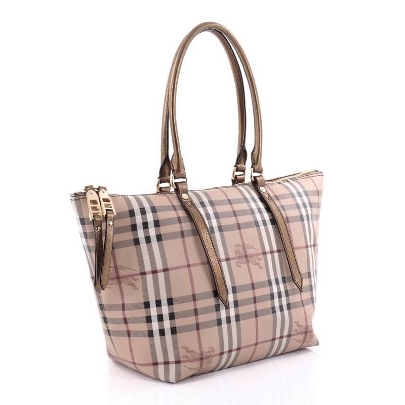 Burberry Salisbury Tote Haymarket Coated Canvas Small In Good Condition In NY, NY