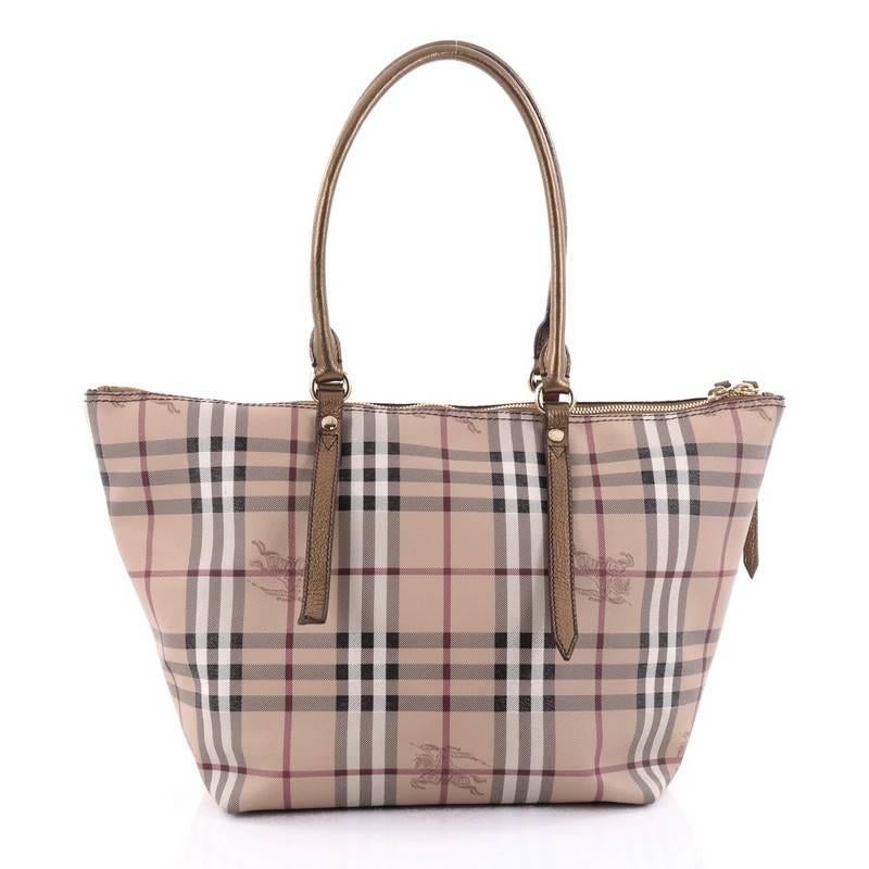 Women's Burberry Salisbury Tote Haymarket Coated Canvas Small