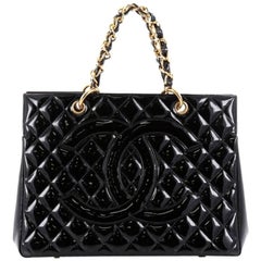 Chanel Vintage Grand Shopping Tote Quilted Patent 