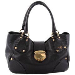 Prada Pushlock Tote Vitello Daino Medium