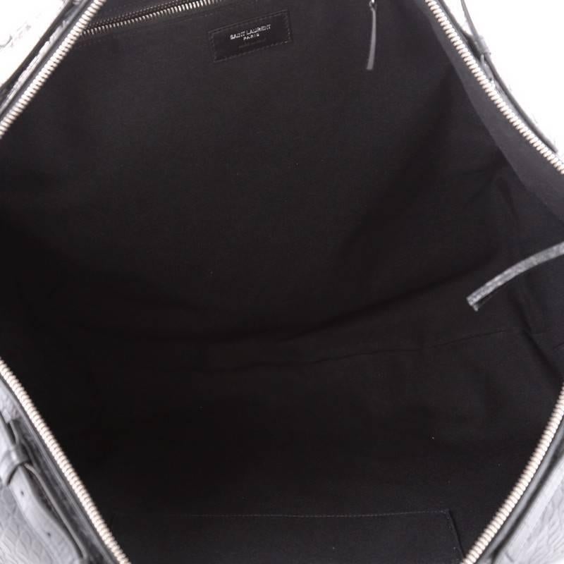 Saint Laurent ID Convertible Bag Crocodile Embossed Leather Large In Good Condition In NY, NY