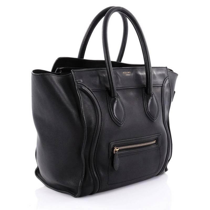 Celine Luggage Handbag Smooth Leather Mini In Good Condition In NY, NY