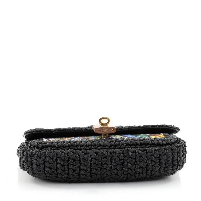 Dolce & Gabbana Miss Dolce Shoulder Bag Raffia and Leather Small 1