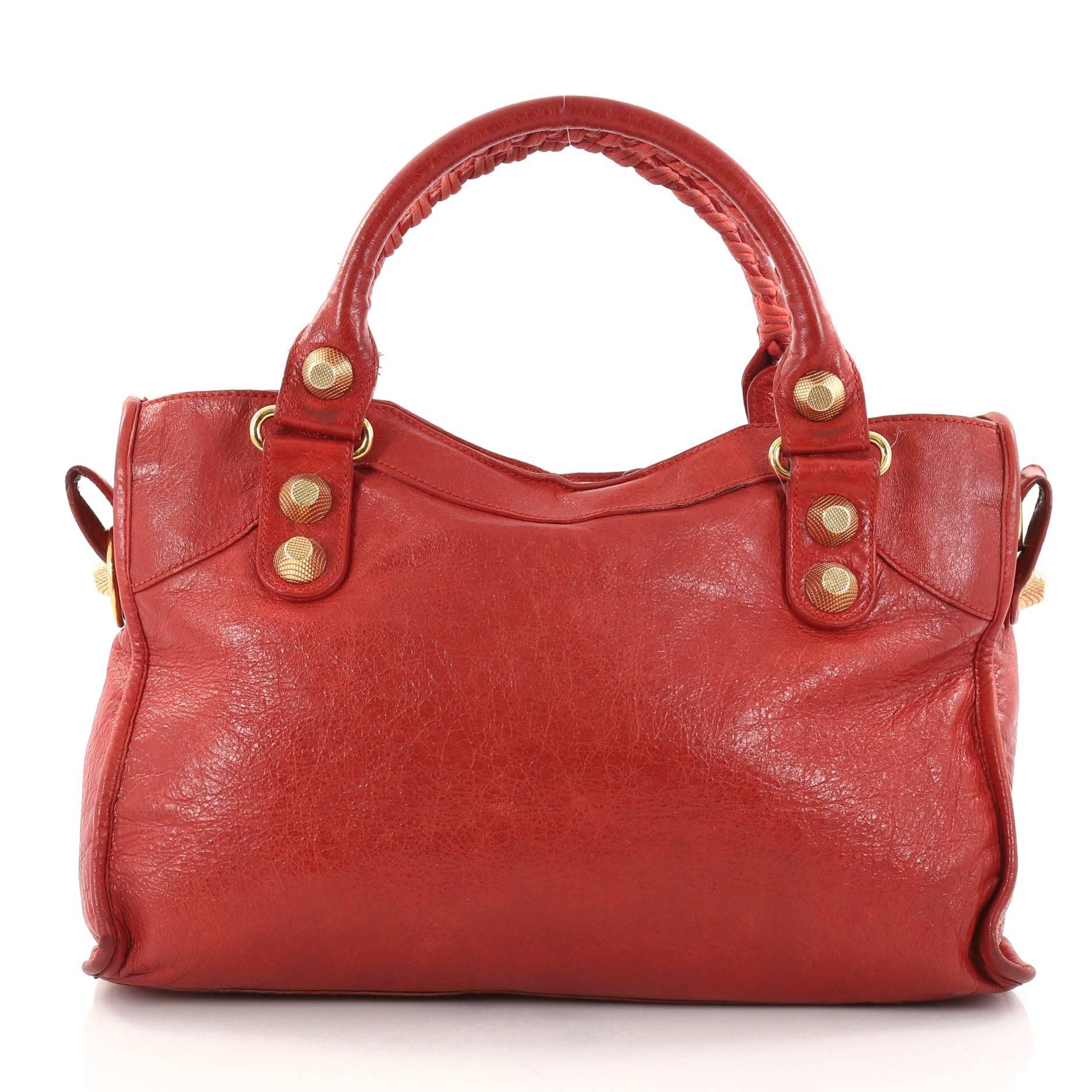 Women's or Men's Balenciaga City Giant Studs Handbag Leather Medium