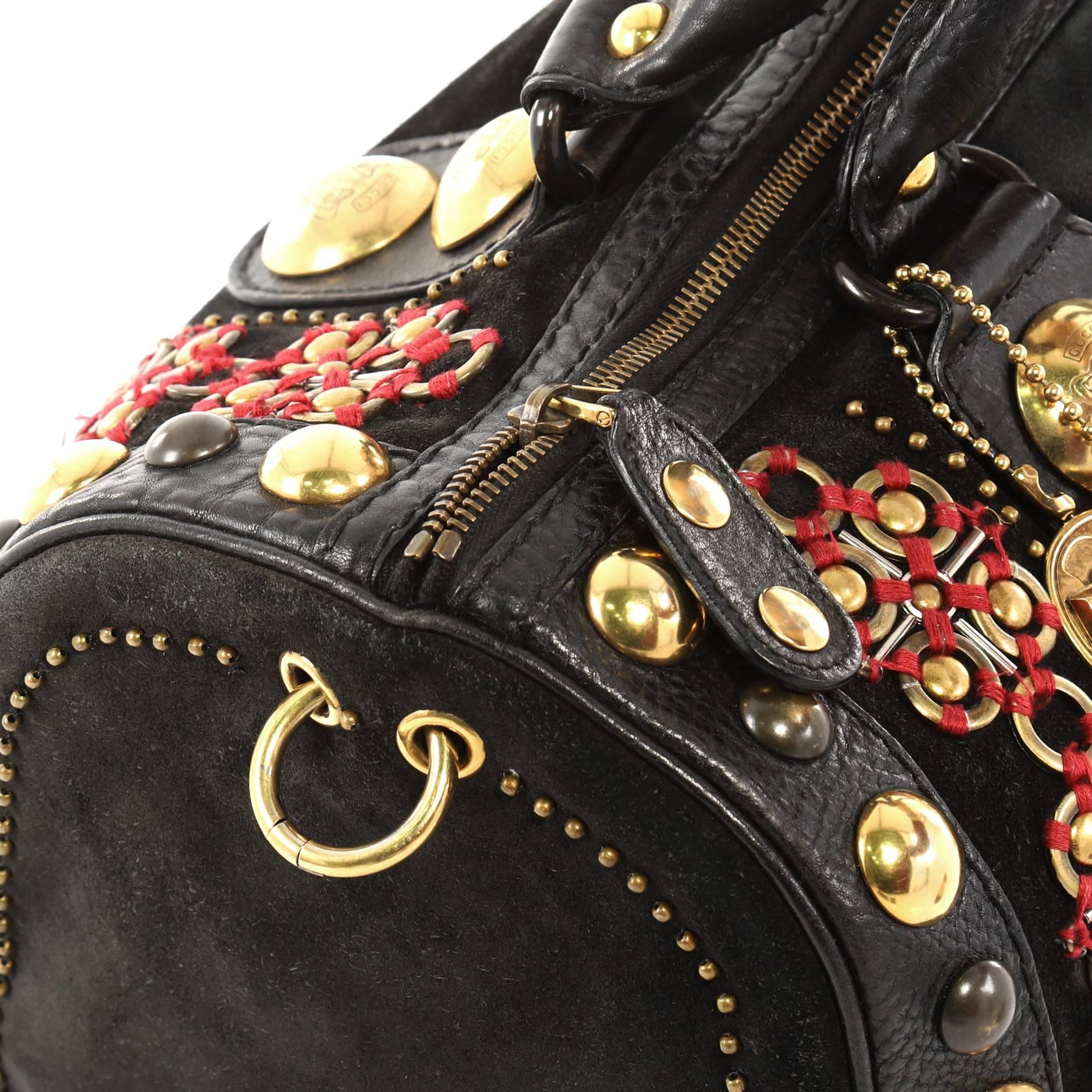 Gucci Babouska Boston Bag Embellished Suede Large 3