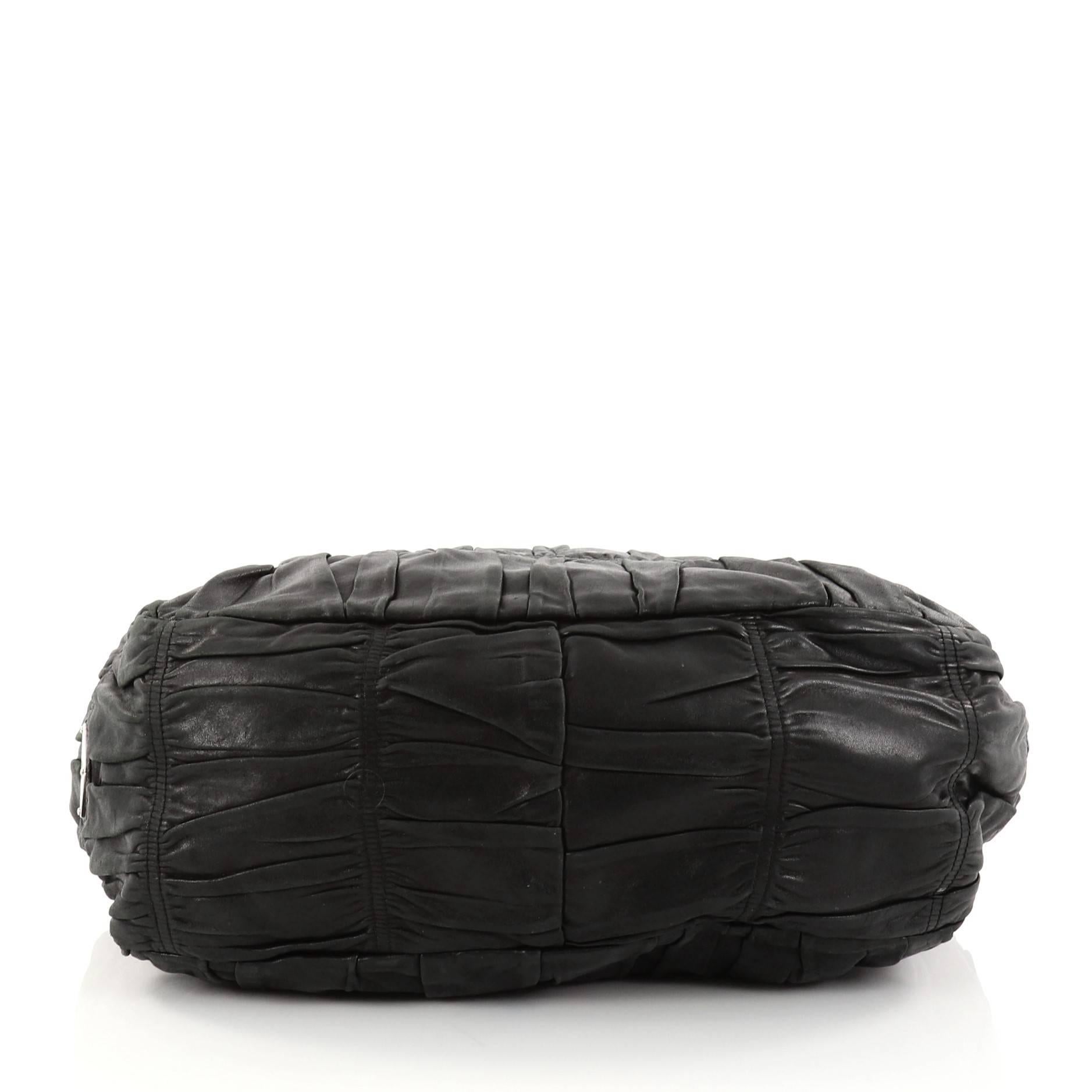 Women's or Men's Prada Gaufre Side Pocket Hobo Nappa Leather Large