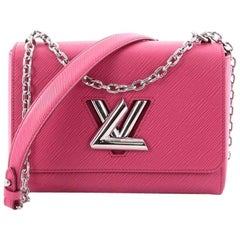 Louis Vuitton Twist Handbag Limited Edition Grommet Embellished Leather MM  Black 2206913