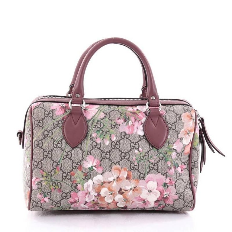 Gucci Rose GG Supreme Canvas Blooms Zip Pouch at 1stDibs