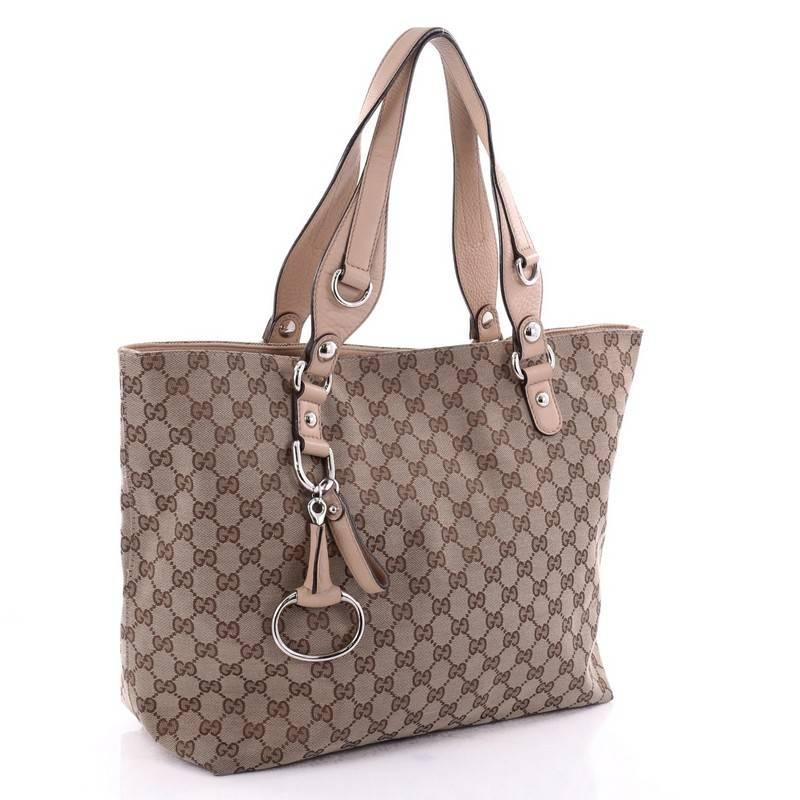 Gucci Icon Bit Tote GG Canvas Medium In Good Condition In NY, NY