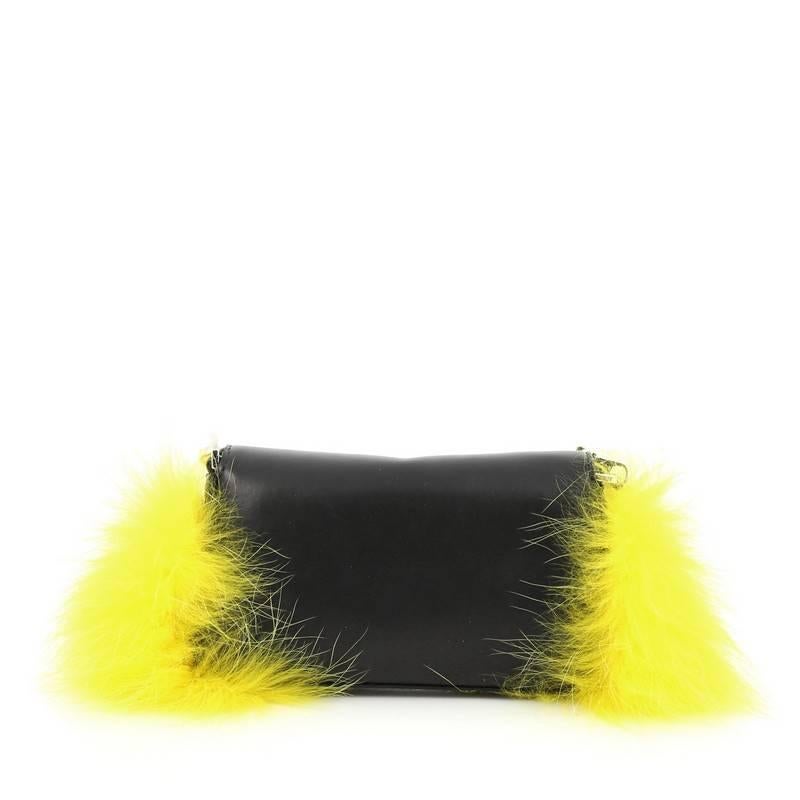 Fendi Monster Baguette Leather and Fur Micro 1