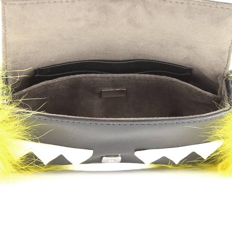 Fendi Monster Baguette Leather and Fur Micro 3