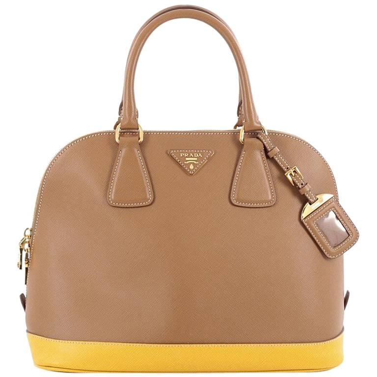 Prada Bicolor Promenade Handbag Saffiano Leather Medium