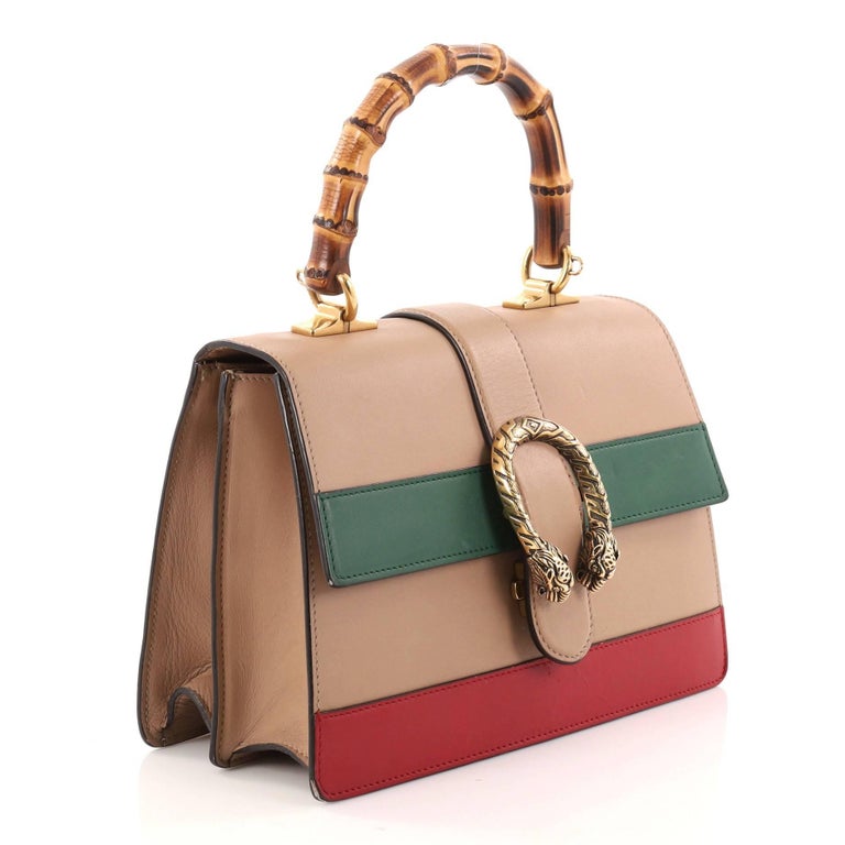 Gucci Dionysus Bamboo Top Handle Bag Colorblock Leather Medium at 1stDibs