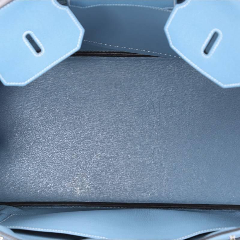 Hermes Birkin Handbag Blue Togo with Palladium Hardware 40 4