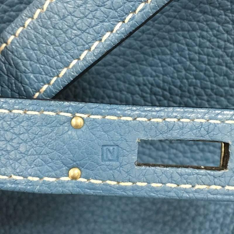 Hermes Birkin Handbag Blue Togo with Palladium Hardware 40 5