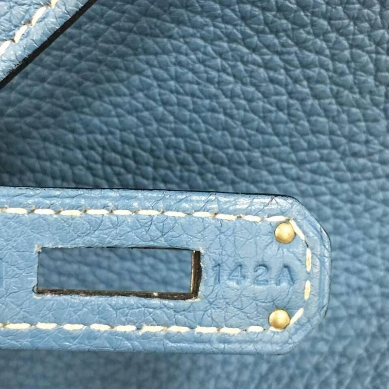 Hermes Birkin Handbag Blue Togo with Palladium Hardware 40 6