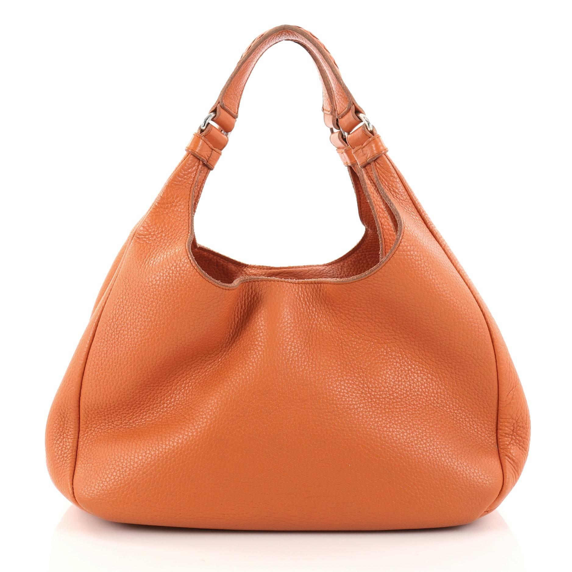 Bottega Veneta Campana Hobo Leather Small In Fair Condition In NY, NY