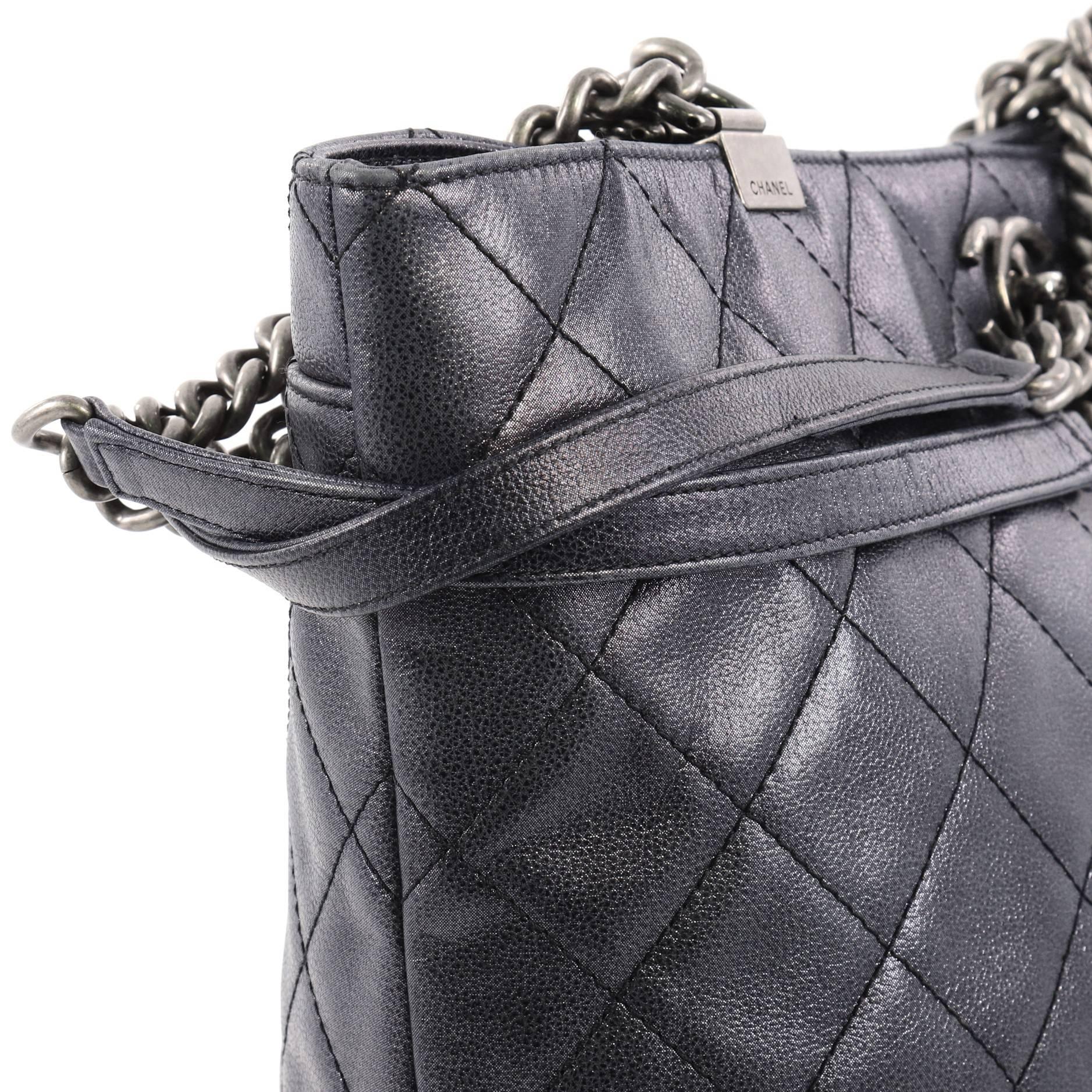 Chanel Shopping In Chains Tote Quilted Calfskin Large 3