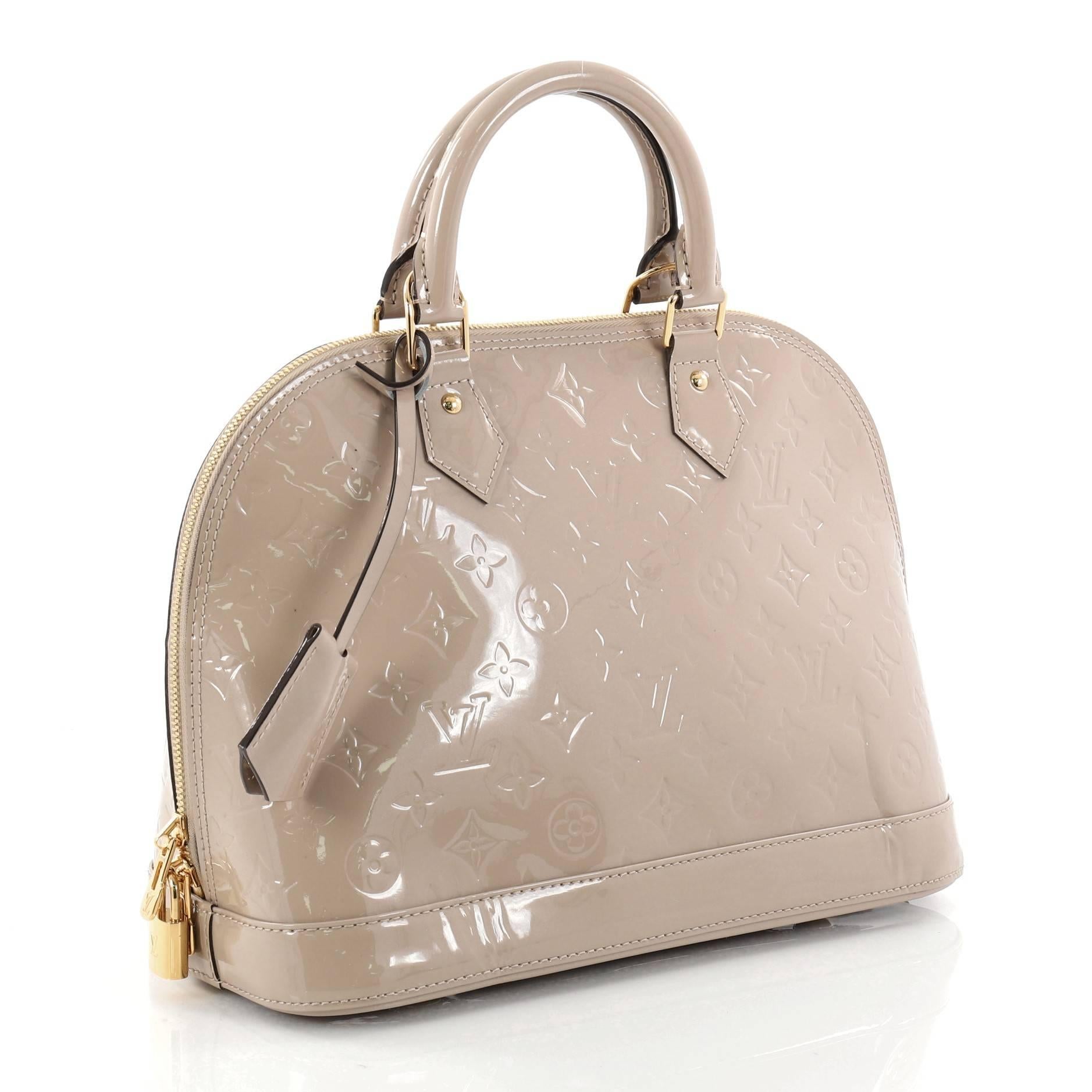 Louis Vuitton Alma Handbag Monogram Vernis PM  In Fair Condition In NY, NY