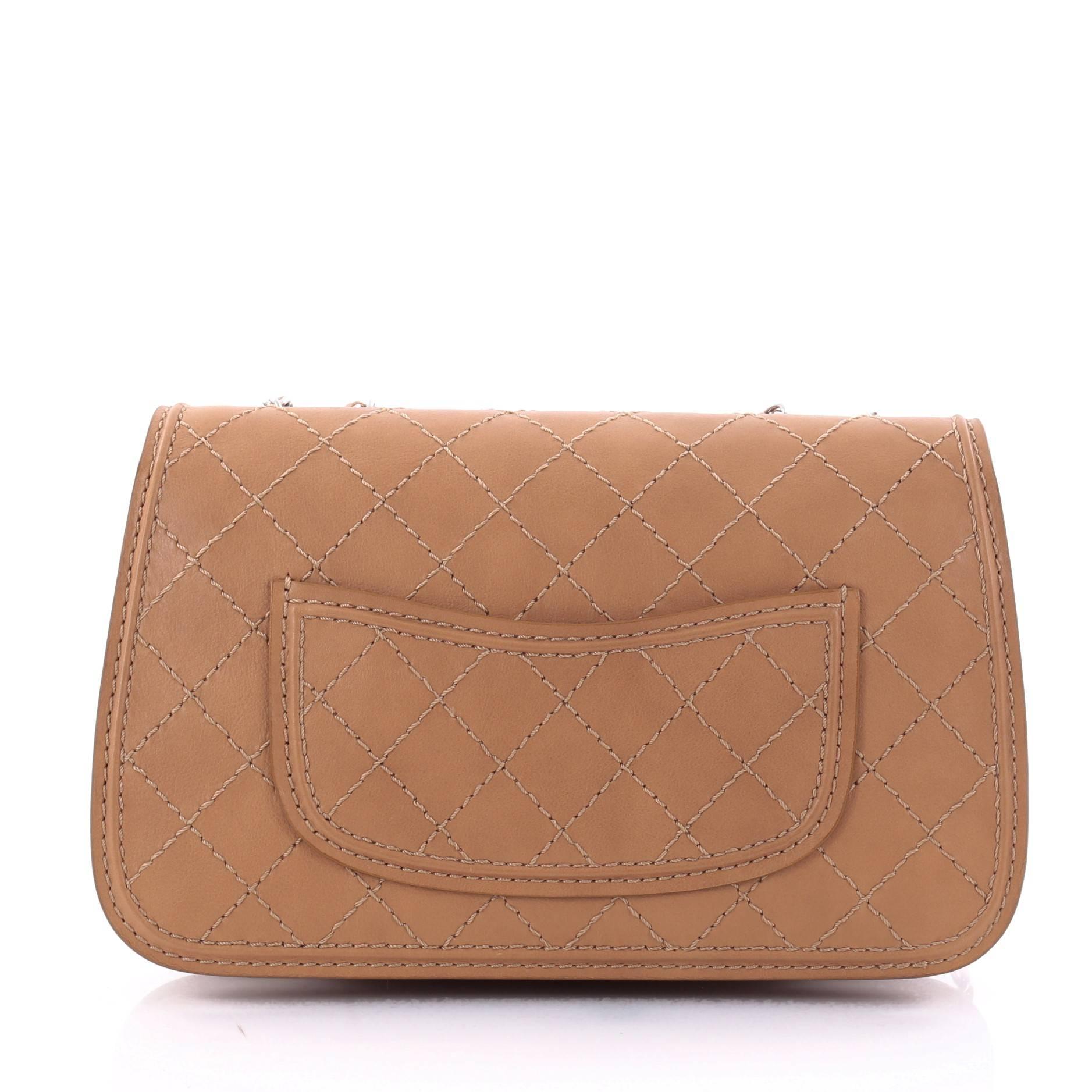 Women's Chanel CC Flap Messenger Bag Quilted Calfskin Medium