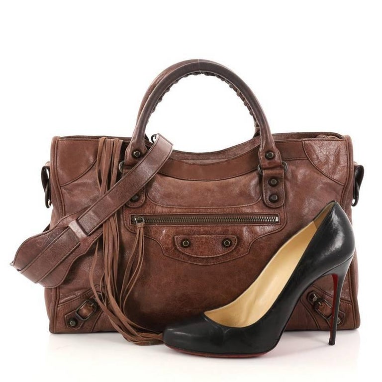 Balenciaga City Classic Studs Handbag Leather Medium at 1stDibs