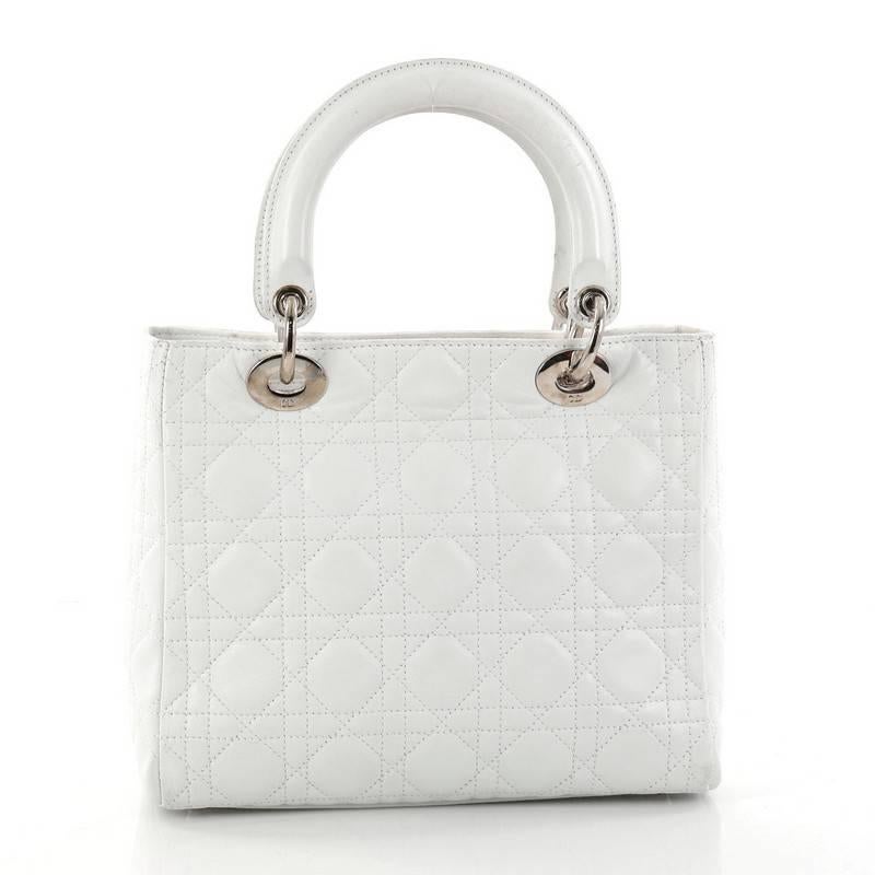 Women's Christian Dior Lady Dior Handbag Cannage Quilt Lambskin Medium