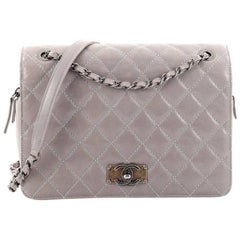 Chanel CC Hidden Zip Full Flap Bag Quilted Aged Calfskin with Nubuck Medium Chanel CC Hidden Zip Full Flap Bag Quilted Aged Calfskin with Nubuck Medium