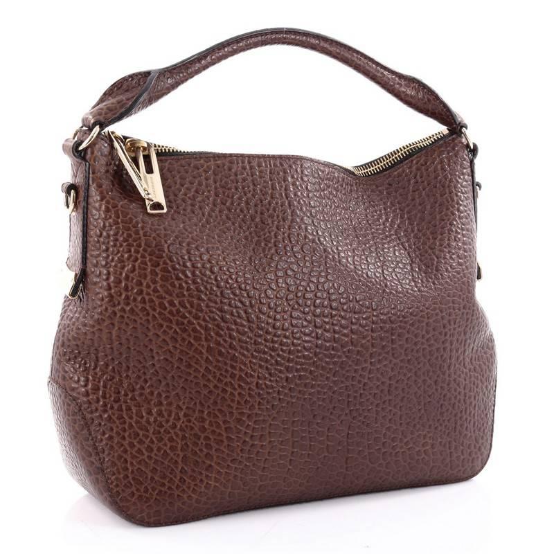Burberry Ledbury Convertible Hobo Heritage Grained Leather Small In Good Condition In NY, NY