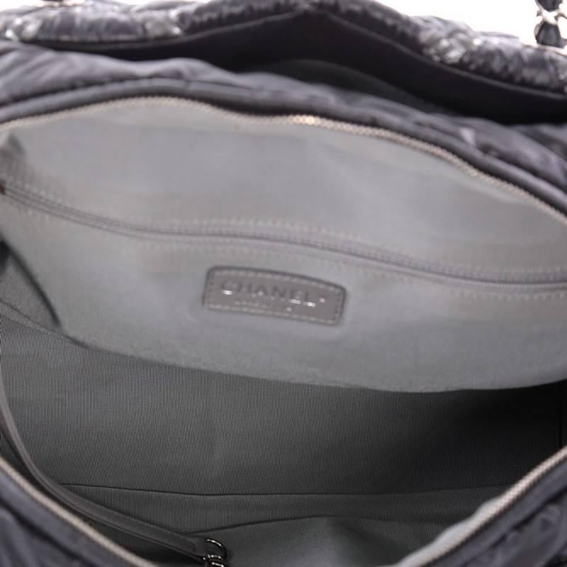 Chanel Tweed On Stitch Camera Case Bag Quilted Nylon Medium 2