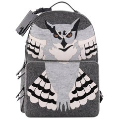 Valentino Owl Backpack Wool and Leather