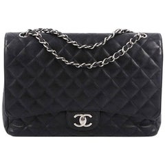 Chanel Classic Double Flap Bag Quilted Caviar Maxi