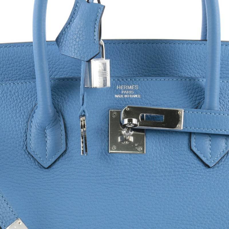 Hermes Birkin Handbag Blue Hydra Clemence with Palladium Hardware 40 2