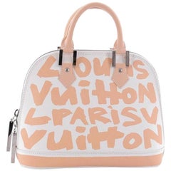 LOUIS VUITTON Graffiti Alma MM Peach 1250909